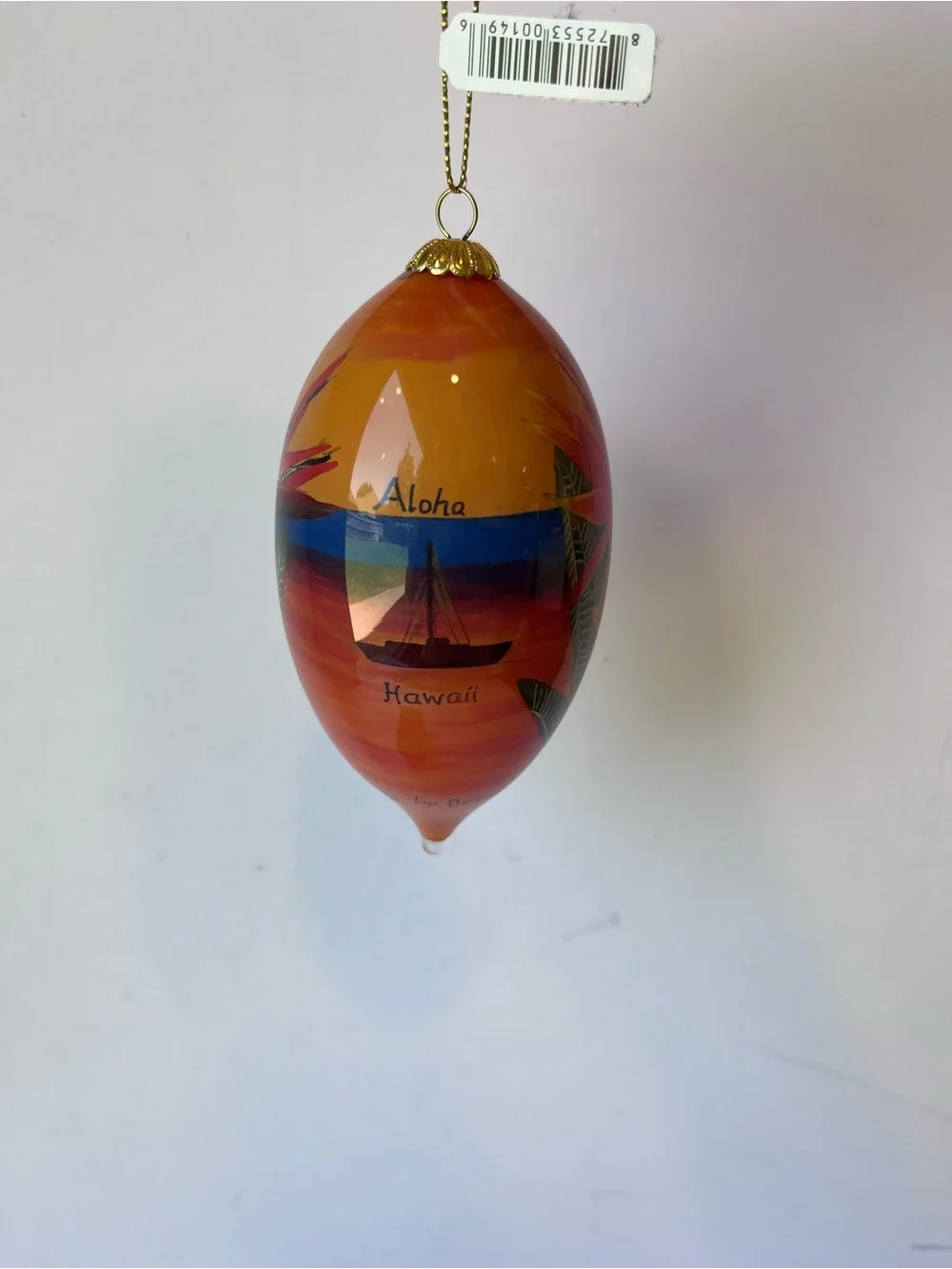 Hand Painted Glass Ornament Maui Hawaii